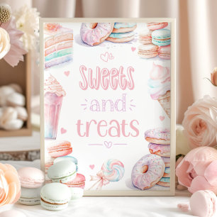 Poster Bonbons et gâteries Soirée d'anniversaire sucrée