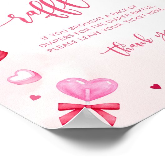 Poster Bonbons roses Valentines amoureuse Rupture de couc (Coin)