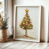 Poster Bonbons Whimsical Noël Arbre Peinture Vacances