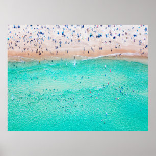 Poster Bondi Beach aerial view on a perfect summer day wi