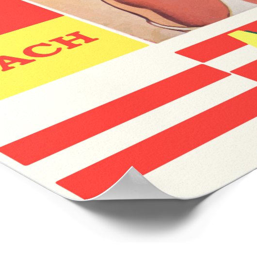 Poster Bondi Beach Australie Voyages rétro (Coin)