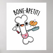 Poster Bone Apetit Funny Cuisine Pun (Devant)