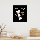 Poster Bone Apetit Funny Cuisine Pun Dark BG (Cuisine)