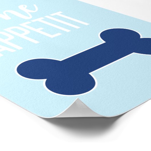 Poster Bone Appetite Chiot Anniversaire Signal Bleu (Coin)