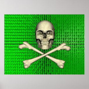 Poster Bones croisées sur le binaire