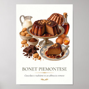 Poster Bonet Piemontese – Vintage Italian Dessert