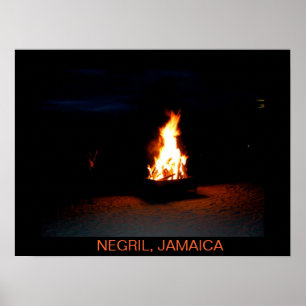 Poster Bonfire Negril, Jamaïque Imprimer