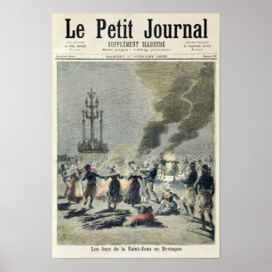 Poster Bonfires allumé pour célébrer le solstice d'été à