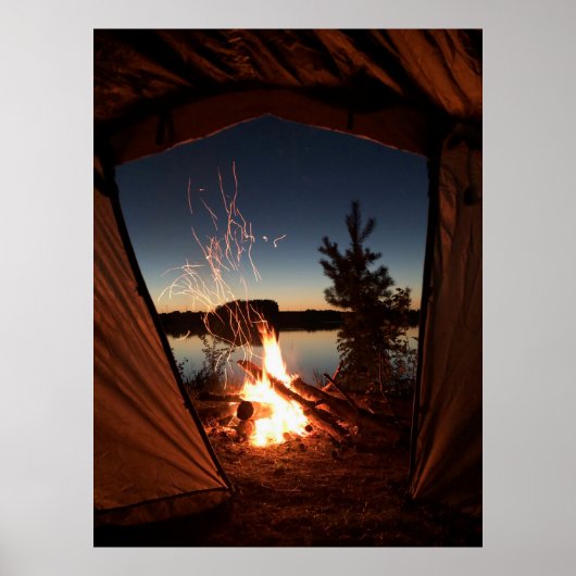 Poster Bonfre près du plan d'eau (Devant)