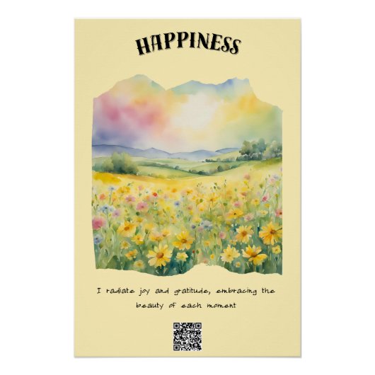 Poster Bonheur Affirmation positive (Devant)
