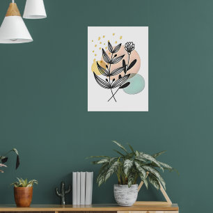 Poster Bonheur Botanique – Art Floral Minimaliste