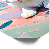 Poster Bonheur de Lapin Pastel – Lapin Blanc Abstrait (Coin)