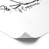 Poster Bonheur en calligraphie arabe, typographie moderne (Coin)