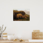 Poster Bonheur - Moutons Sur Une Colline (Cuisine)