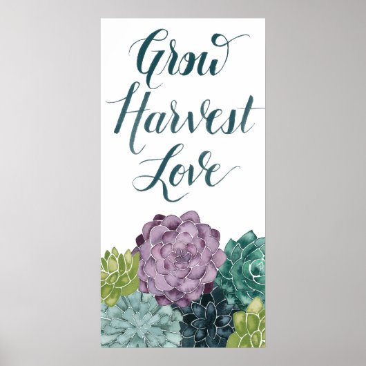 Poster Bonheur plante | Grow Harvest Love (Devant)