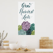 Poster Bonheur plante | Grow Harvest Love (Cuisine)