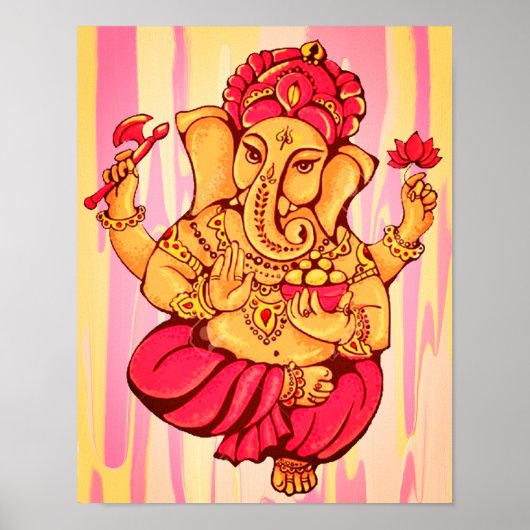 Poster Bonheur Prospérité Hindou Dieu Ganesh Lord Ganesha (Devant)