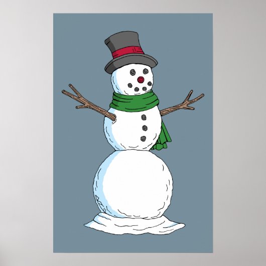 Poster Bonhomme de neige (Devant)