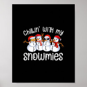 Poster bonhomme de neige chillat de noël avec mes neiges 