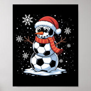 Poster Bonhomme de neige de football de Noël Femmes Homme