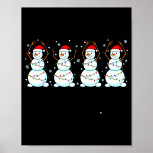 Poster Bonhomme de neige de Noël de l'O-h-i-o Ohio Vintag