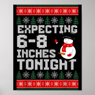 Poster Bonhomme de neige drôle attendant 15-20 cm ce soir