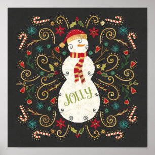 Poster Bonhomme de neige gai de vacances d'Otomi