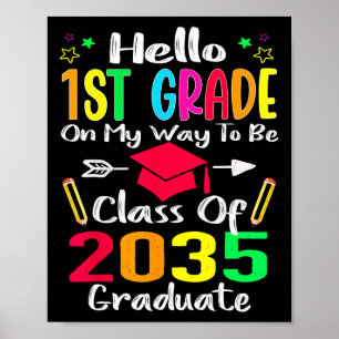 Poster Bonjour 1Ème Année Retour À La Classe De 2035 Croi