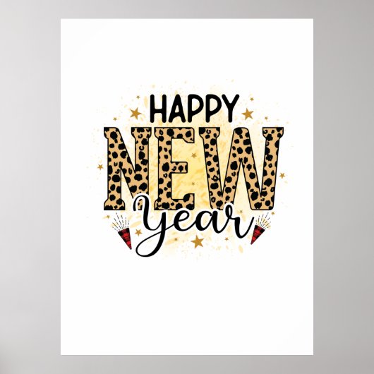 Poster Bonjour 2022 Bonne Année Léopard (Devant)