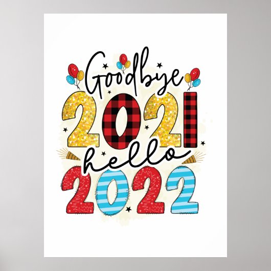Poster Bonjour 2022 Good Bye 2021 (Devant)