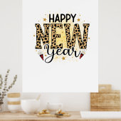 Poster Bonjour 2022 Joyeux Leopard du Nouvel An (Cuisine)