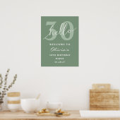 Poster Bonjour 30 Moderne Sage Vert Anniversaire Bienvenu (Cuisine)