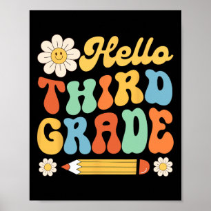 Poster Bonjour 3e année Byck to School Teachers Enfants