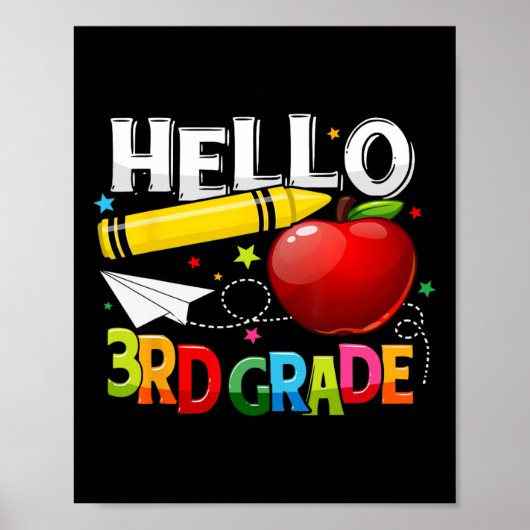 Poster Bonjour 3e équipe d'enseignant de 3e classe (Devant)