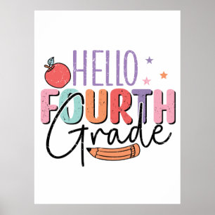 Poster Bonjour 4e année de retour à l'école