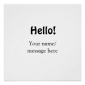 Poster Bonjour ajouter un message de nom simple minimum é (Devant)