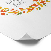 Poster Bonjour Automne Bienvenue Wreath Automne Peinture (Coin)