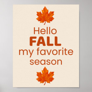 Poster Bonjour Automne Ma Saison Préférée Design