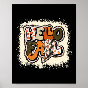 Poster Bonjour Automne Vibes Retro Super
