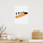 Poster Bonjour Baguette - Drôle Français (Cuisine)