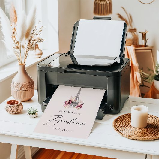 Poster Bonjour Bébé Baby Shower Bonbon Guessing Game Sign