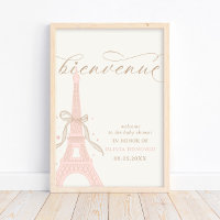 Bonjour Bébé Rose Paris Tour Eiffel Panneau de Bie