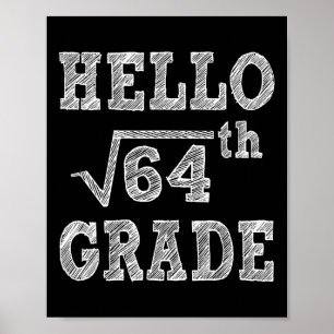 Poster Bonjour Carré de 8e année Racine de 64 Retour à l'