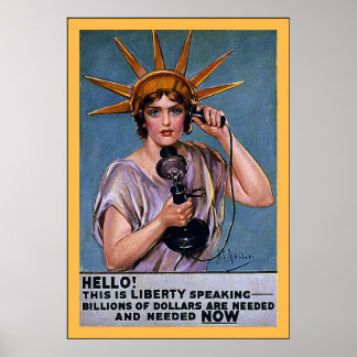 Poster Bonjour ! C'est Liberty~Vintage Première Guerre mo
