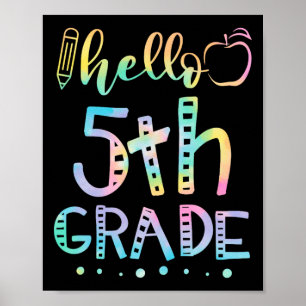 Poster Bonjour cinquième année 5e année Byck à l'école en