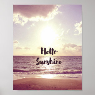 Poster "Bonjour citation de photo de soleil"