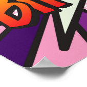 Poster BONJOUR D'ANNIVERSAIRE Bande dessinée Pop Art rose (Coin)