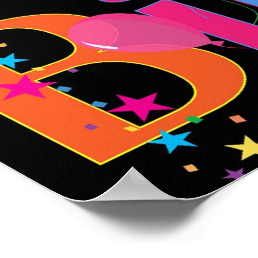 Poster BONJOUR D'ANNIVERSAIRE coloré (Coin)