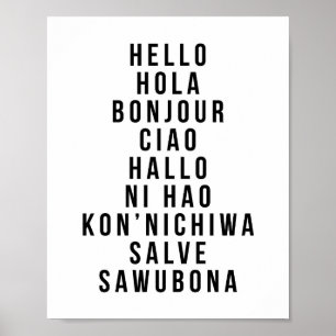 Poster Bonjour Dans Plusieurs Langues