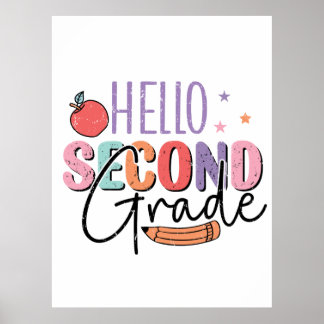 Poster Bonjour Deuxième année de retour à l'école